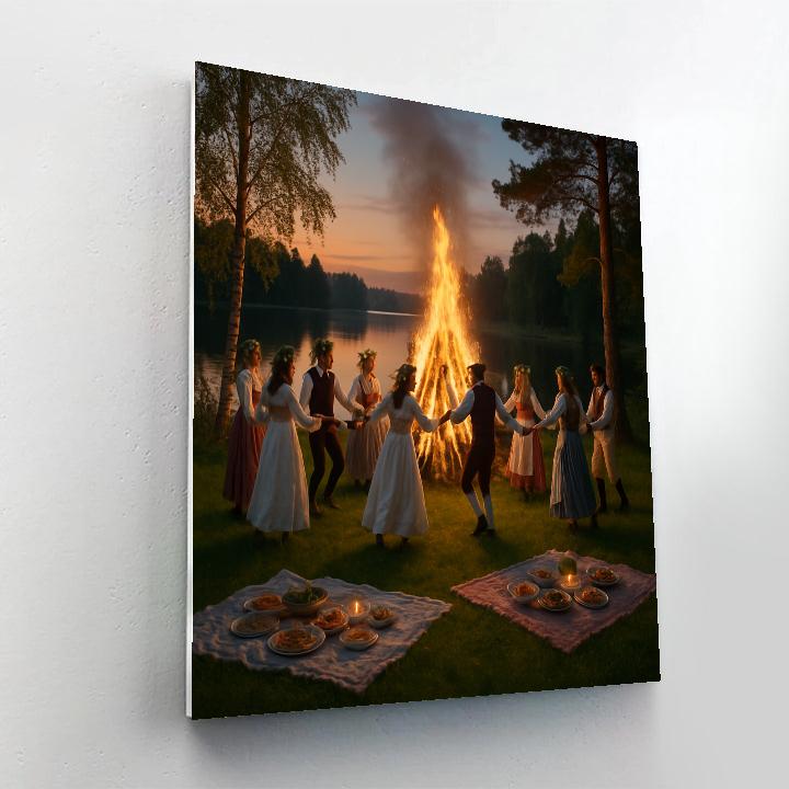 Midsummer Bonfire In Sweden Paint by numbers kits