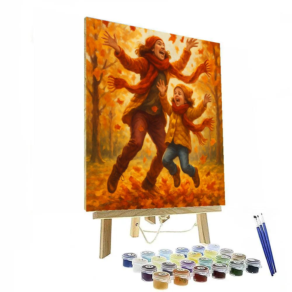 Autumn Leaf Toss Number painting