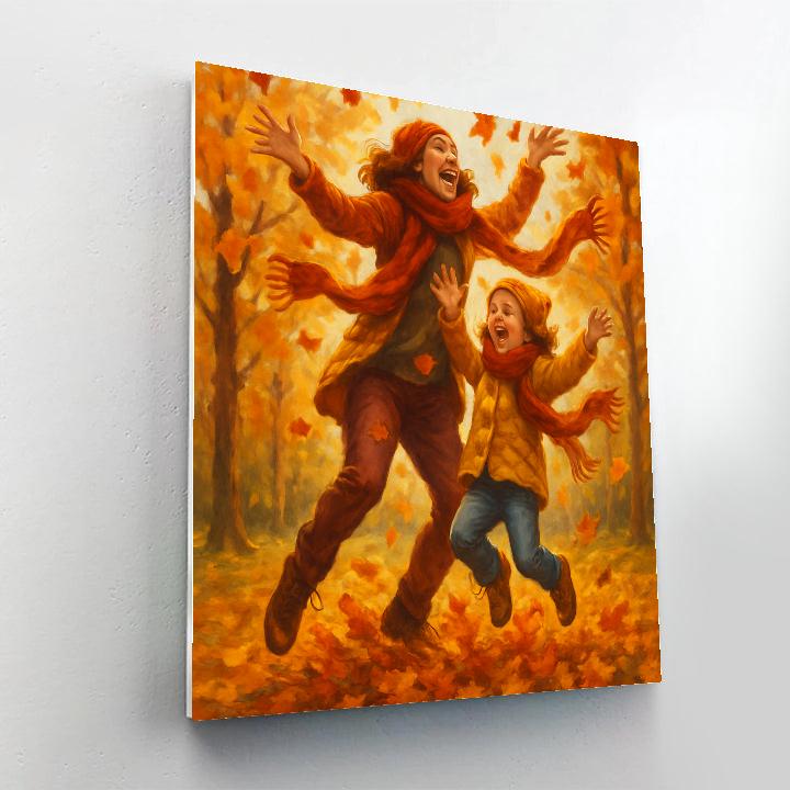 Autumn Leaf Toss Number painting