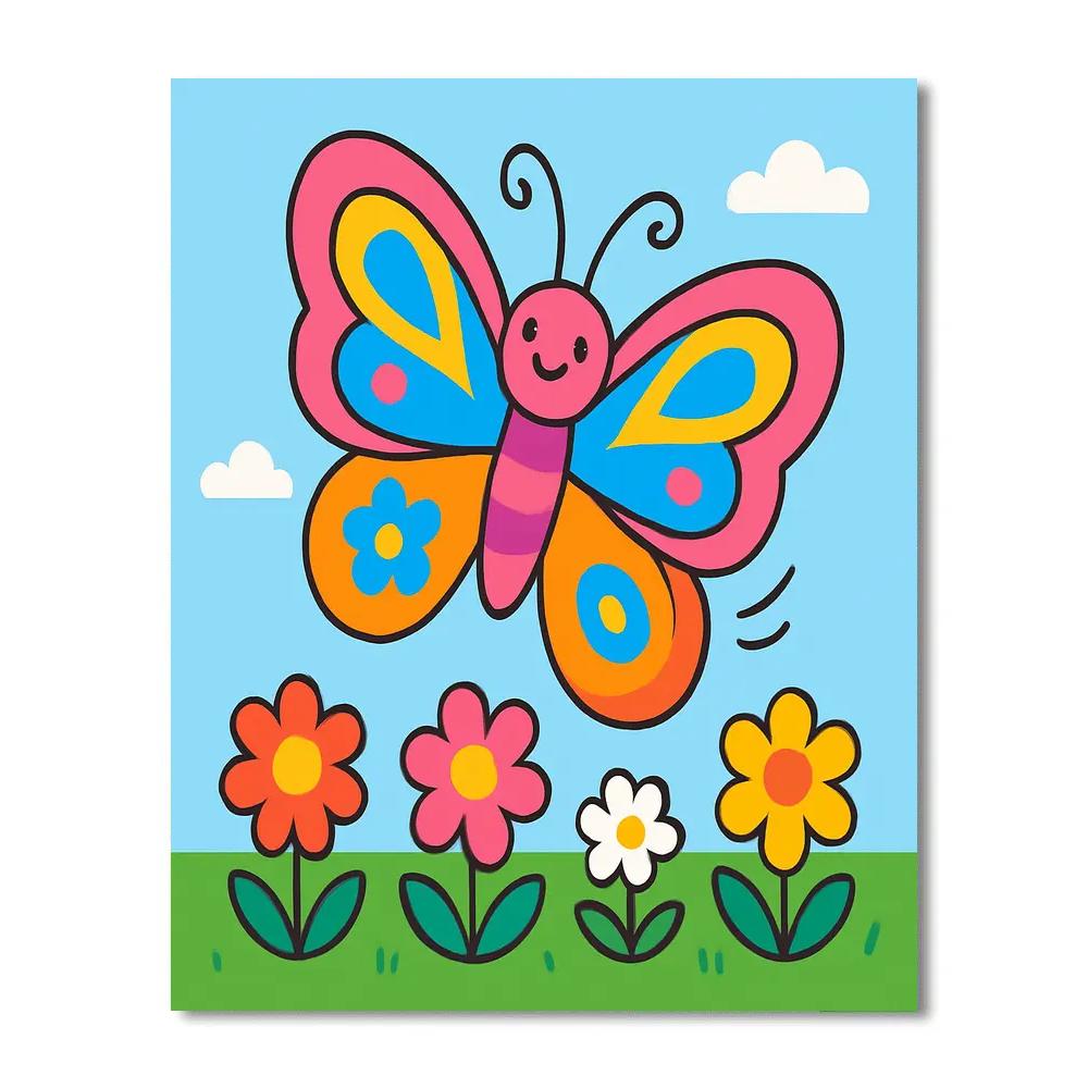Rainbow Butterfly Dance paint by color