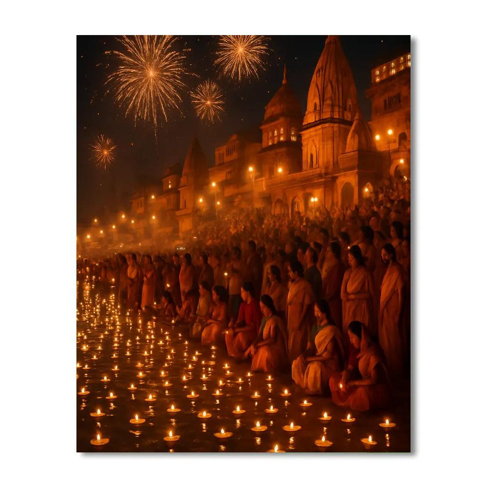 Diwali Night In Varanasi painting number kit