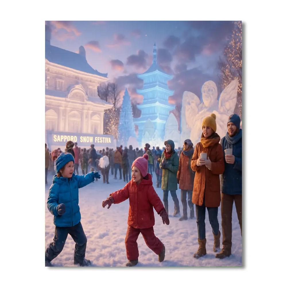 Sapporo Snow Festival In Japan Numbered painting kits