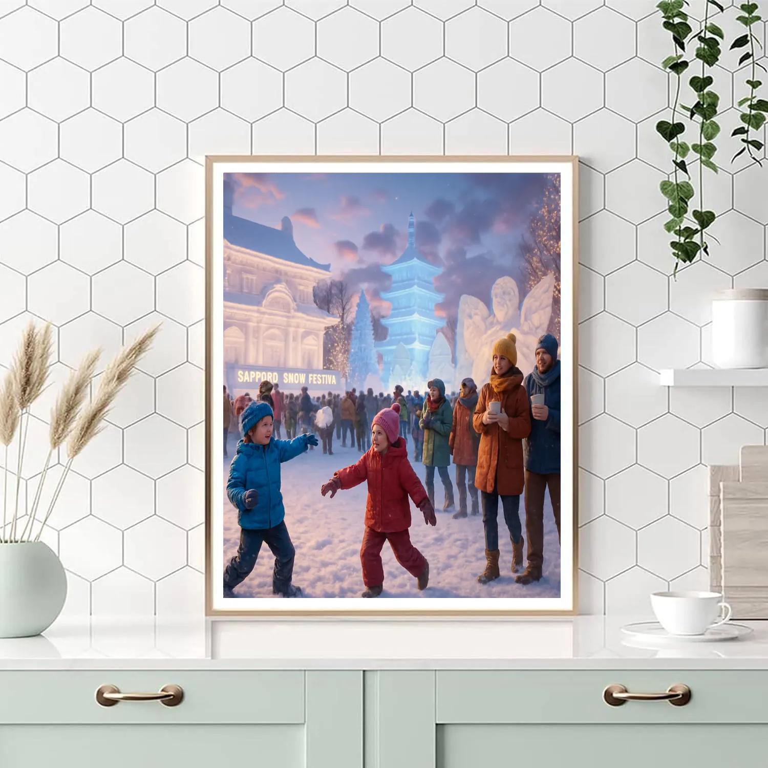 Sapporo Snow Festival In Japan Numbered painting kits