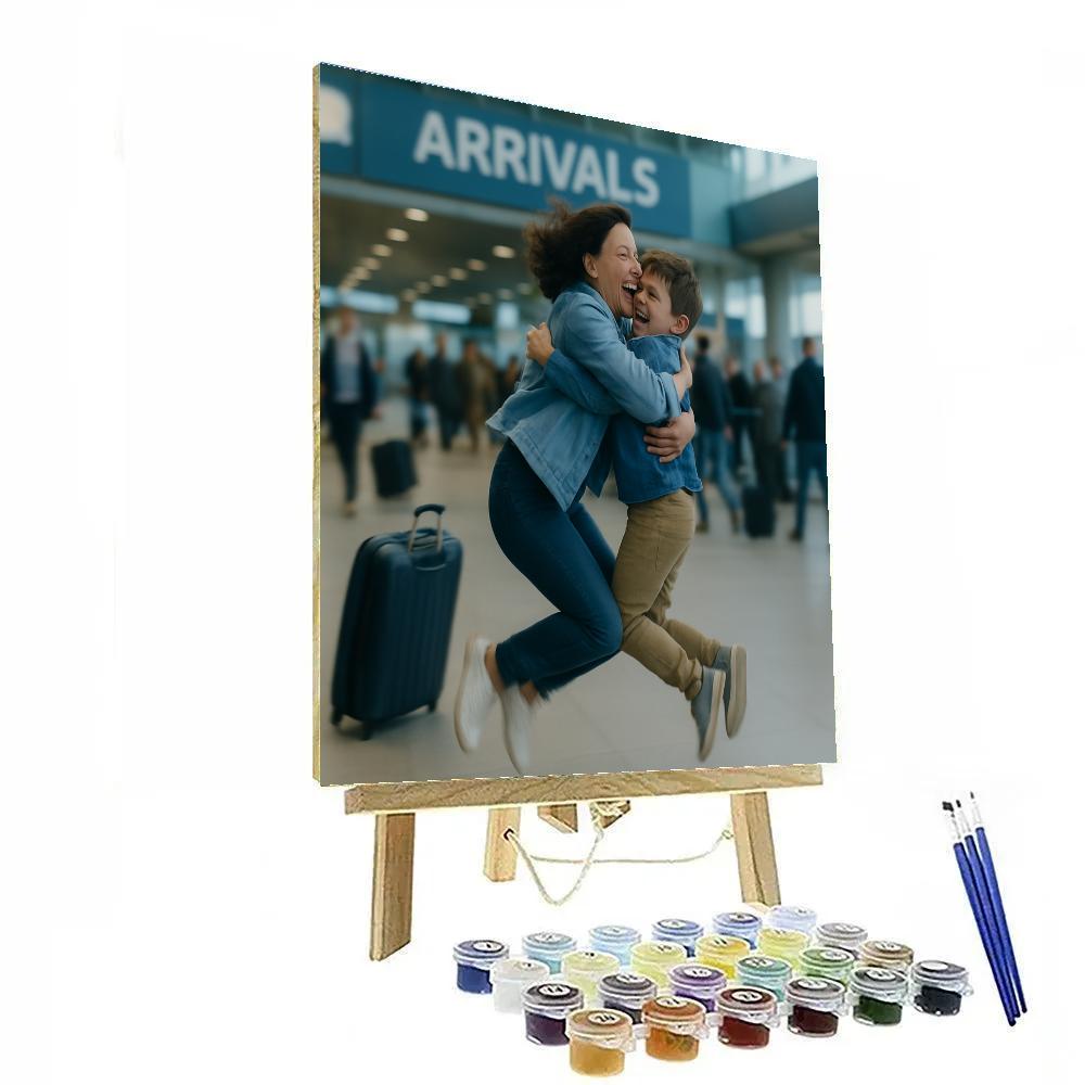 Airport Reunion Joy Paint by numbers art