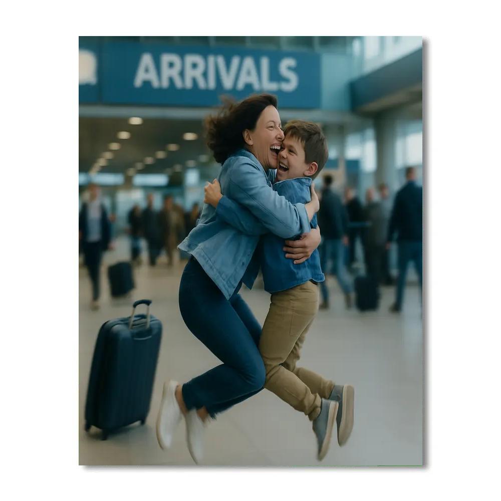 Airport Reunion Joy Paint by numbers art