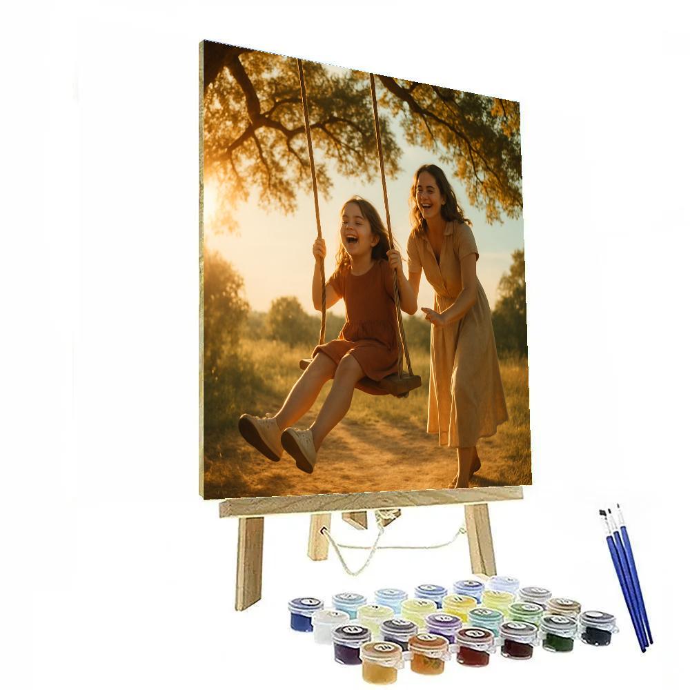 Swinging At Golden Hour Number painting