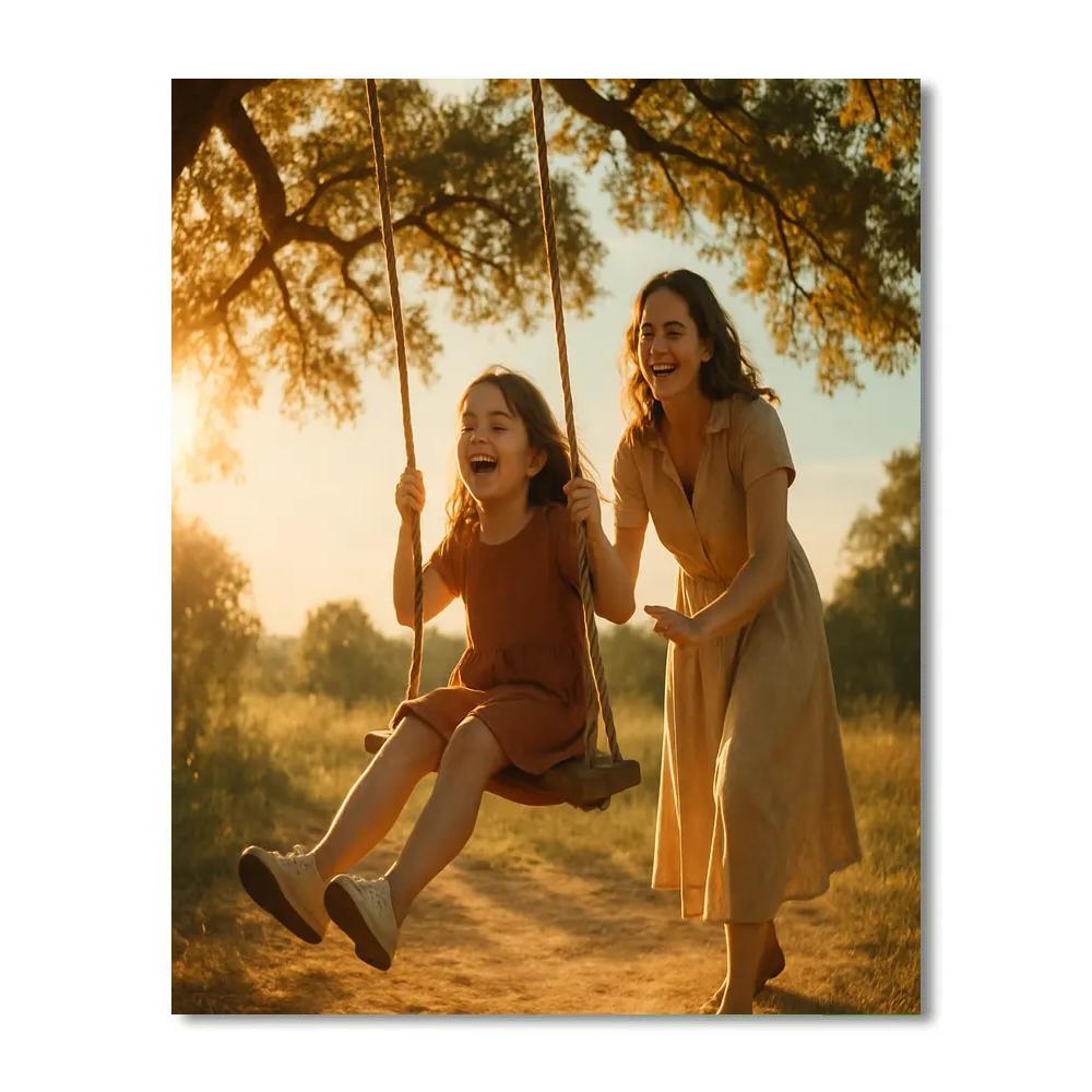 Swinging At Golden Hour Number painting