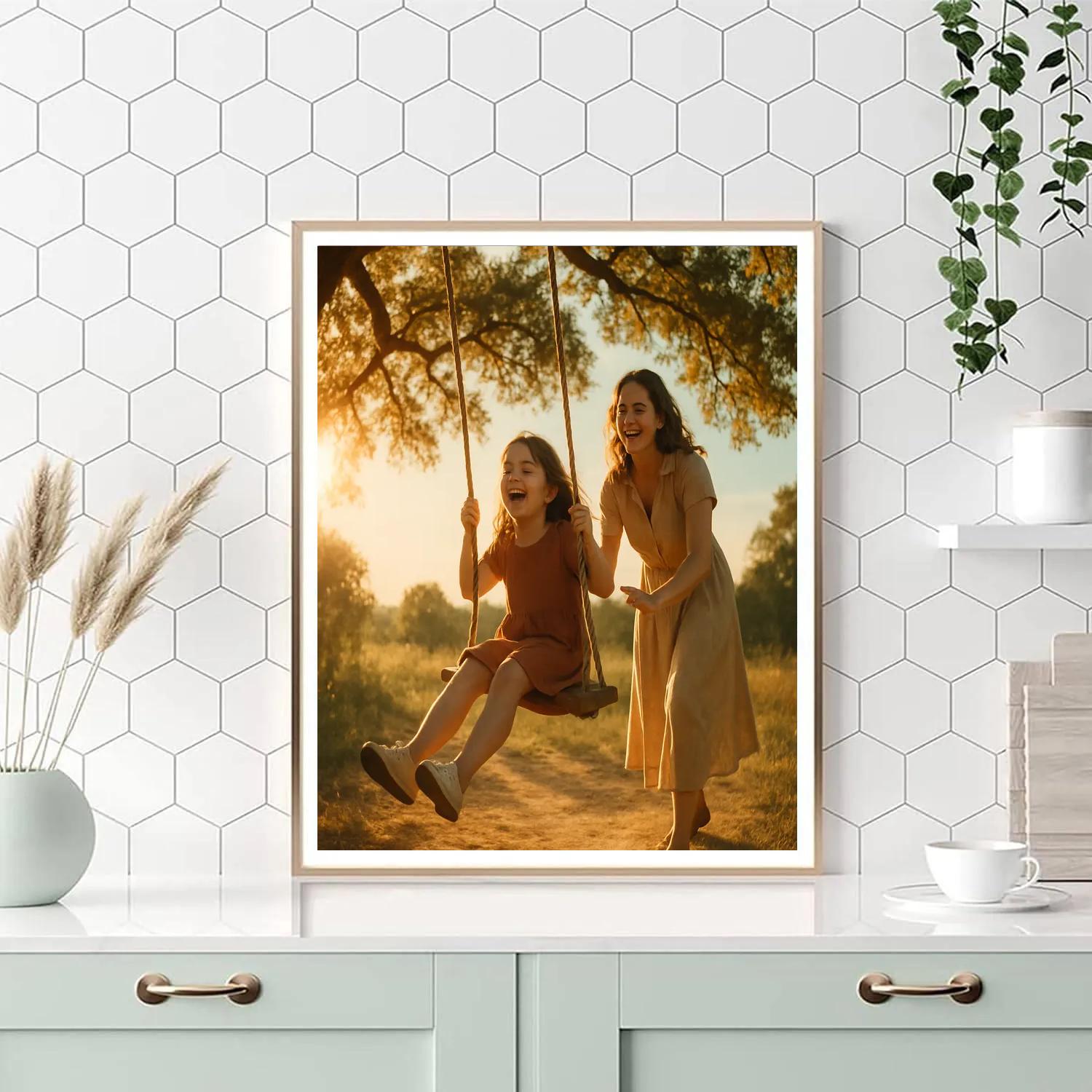 Swinging At Golden Hour Number painting