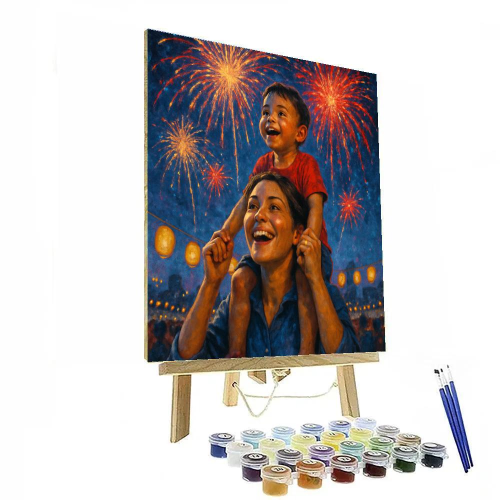 Festival Fireworks Embrace Paint by numbers art