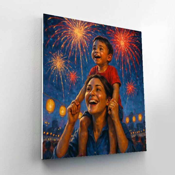 Festival Fireworks Embrace Paint by numbers art