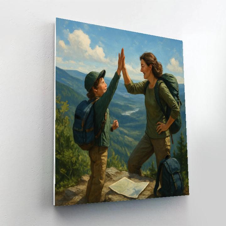 Hiking Summit High Five paint by numbers