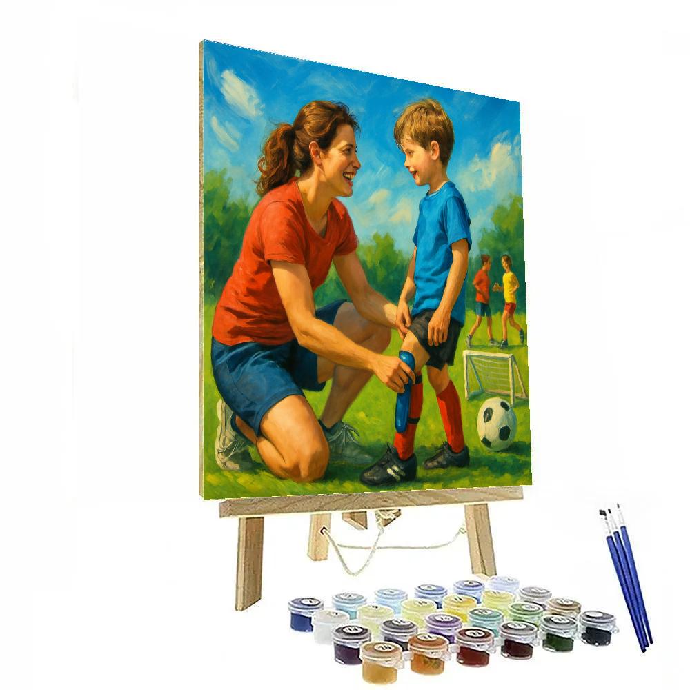 Backyard Soccer Coaching Number painting