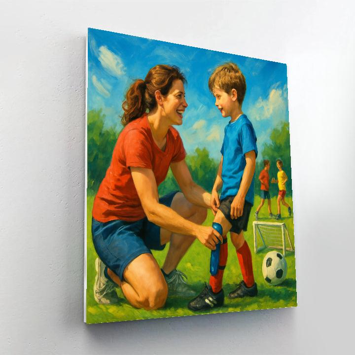 Backyard Soccer Coaching Number painting