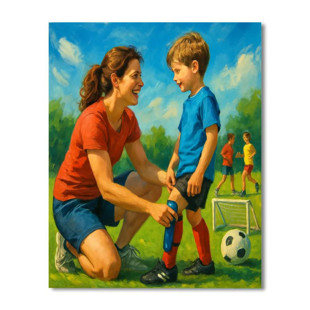 Backyard Soccer Coaching Number painting