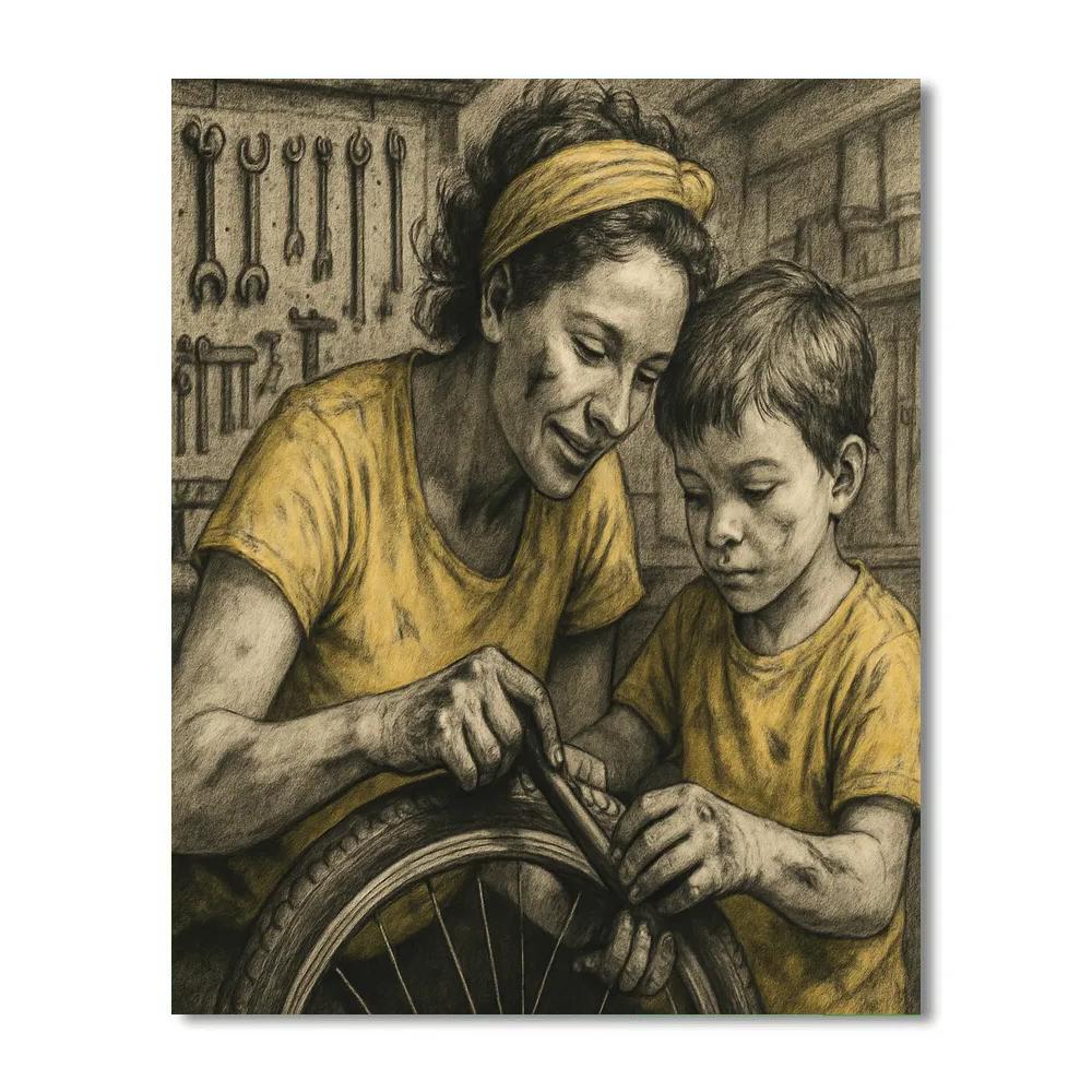 Bike Repair Workshop painting number kit