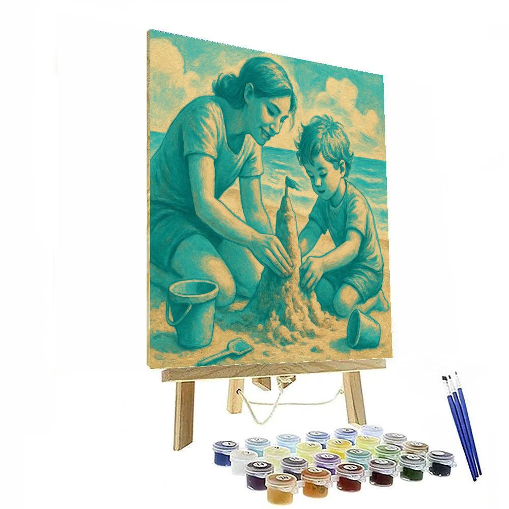 Beach Sandcastle Lessons painting number kit
