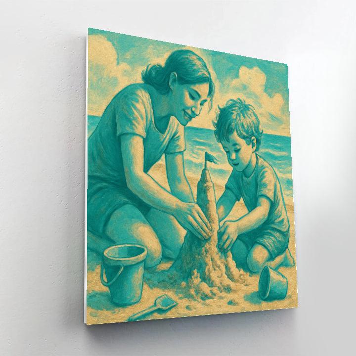 Beach Sandcastle Lessons painting number kit