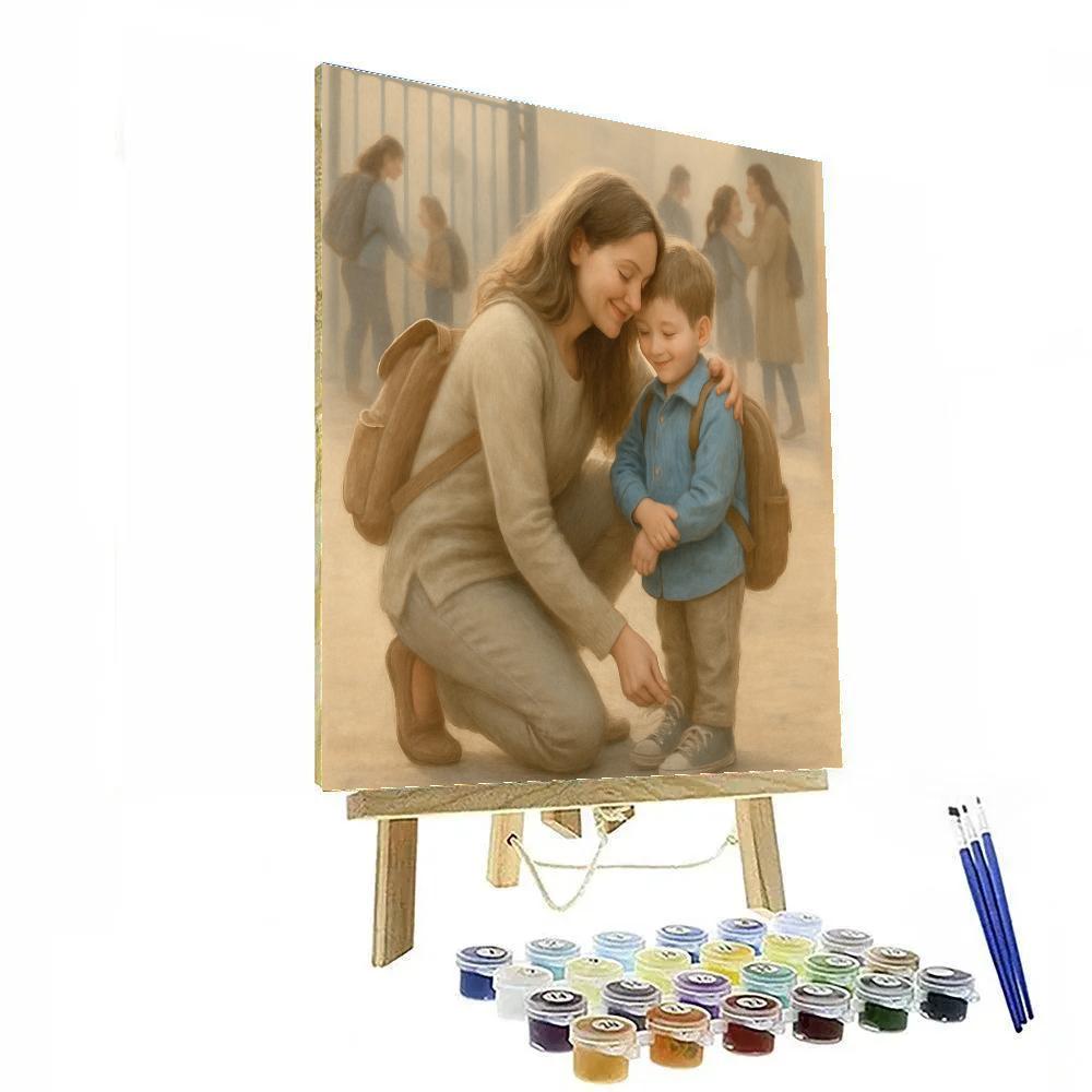 First Day Shoe Tie paint by color