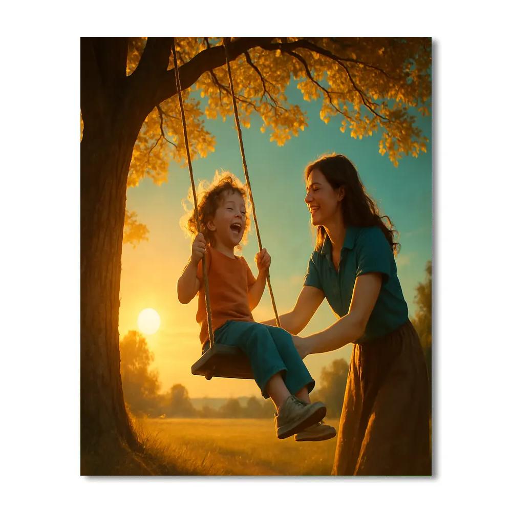 Park Swing Golden Hour Number painting