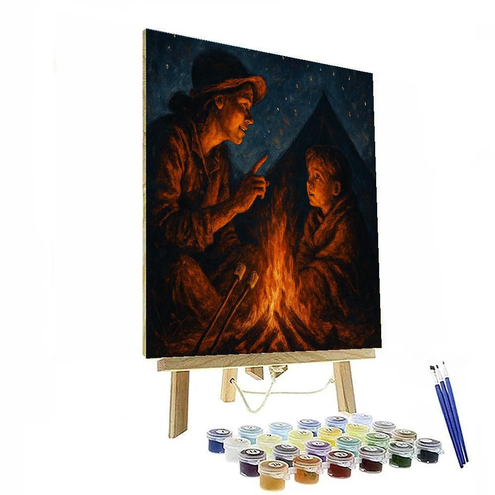 Camping Fire Storytime paint by number