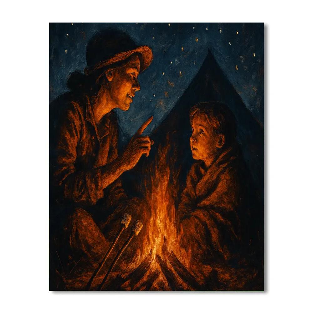 Camping Fire Storytime paint by number
