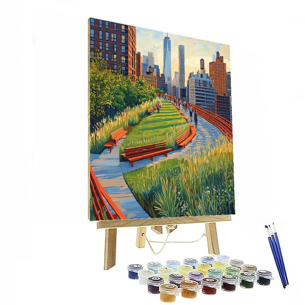High Line Green Promenade New York United States painting number kit