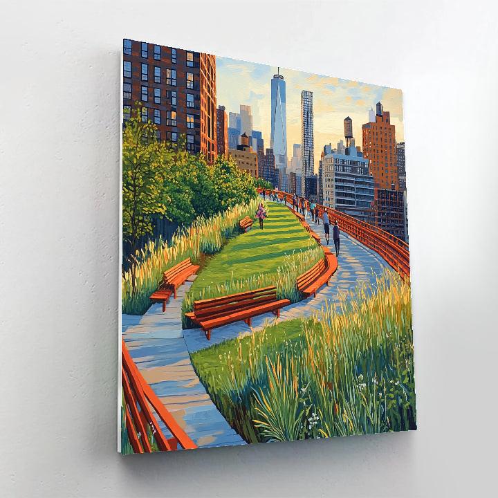 High Line Green Promenade New York United States painting number kit