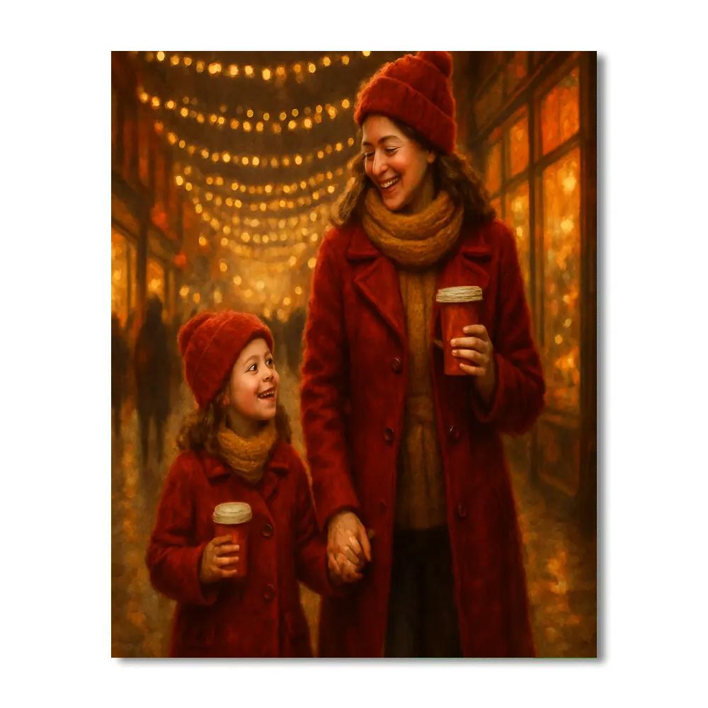 Holiday Lights Stroll DIY paint by numbers