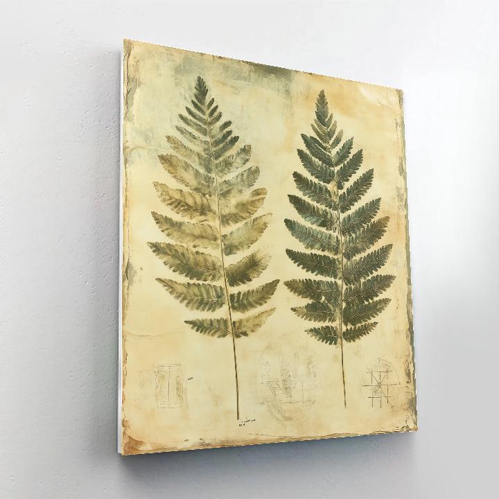 Leonardo Da Vinci Inspired Fossilized Ferns Number painting