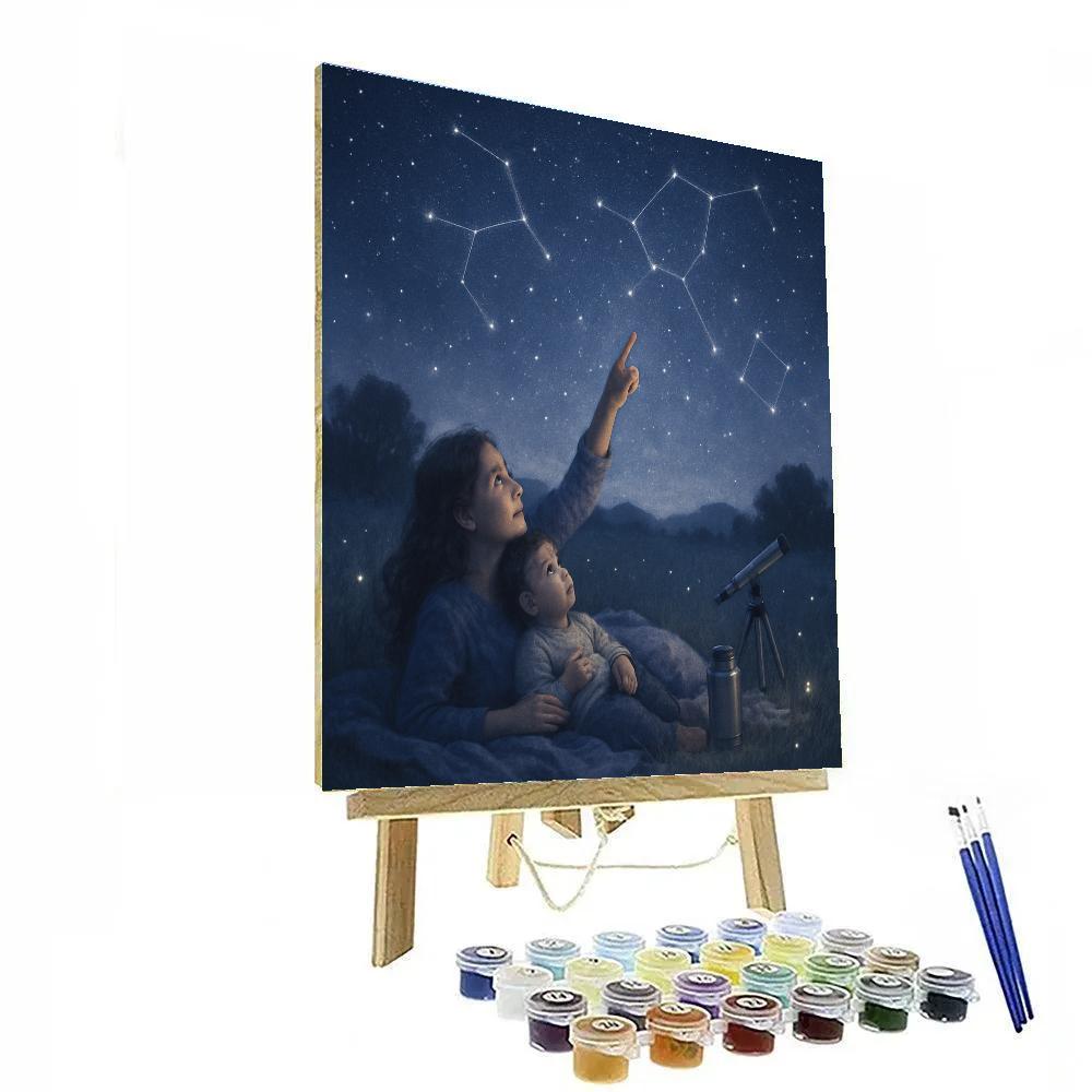 Backyard Star Gazing paint by numbers