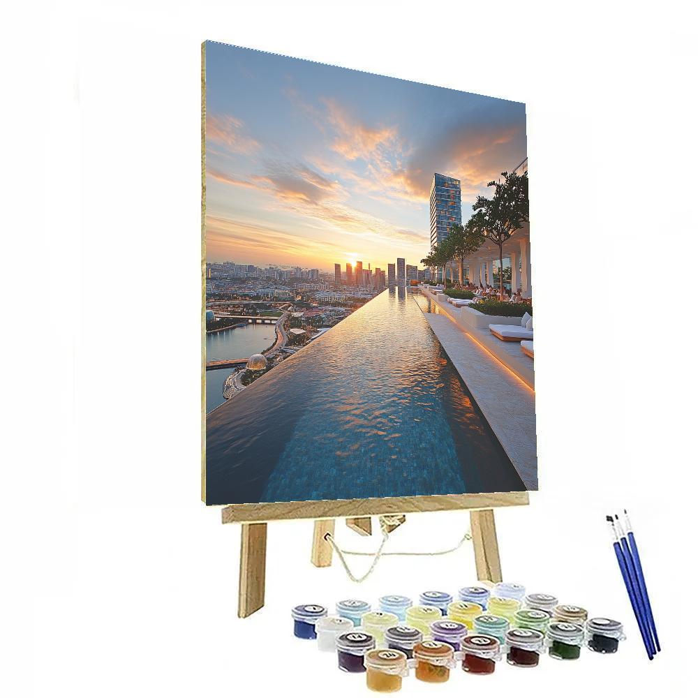 Marina Bay Sands SkyPark View Singapore painting number kit