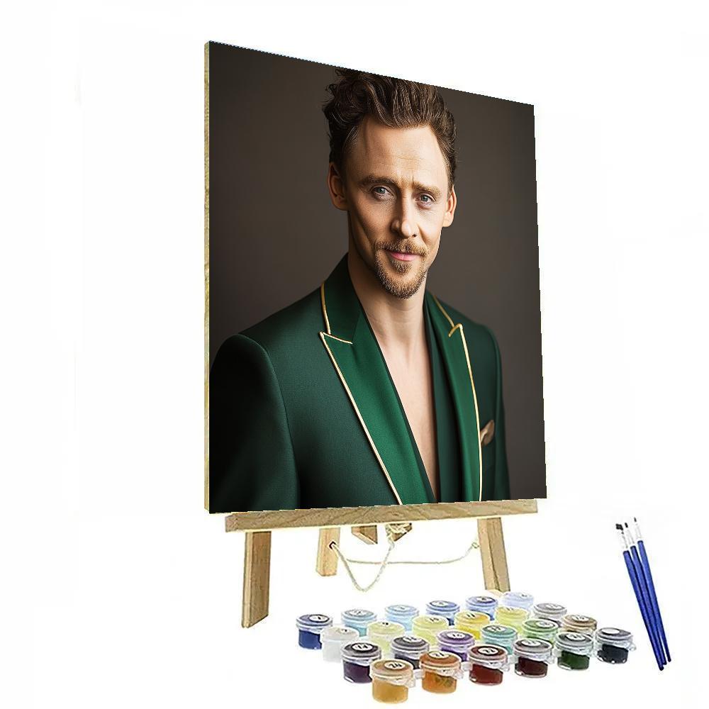 Tom Hiddleston: Mischief In Emerald Evening DIY paint by numbers