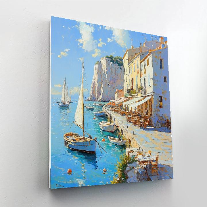 Old Port Harbor View Marseille France paint by numbers