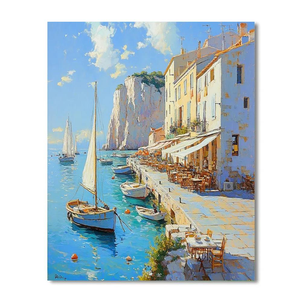 Old Port Harbor View Marseille France paint by numbers