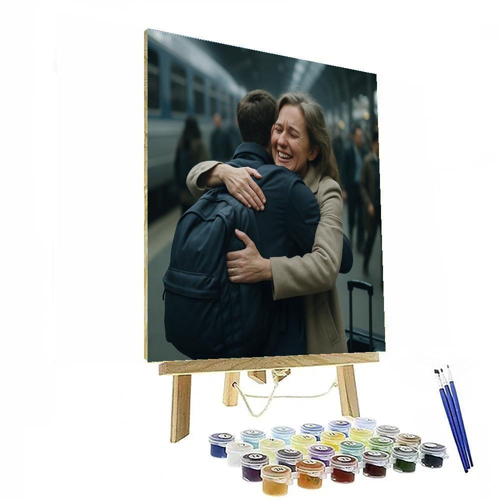 Train Station Reunion Paint by numbers art