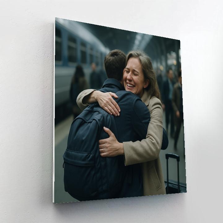 Train Station Reunion Paint by numbers art