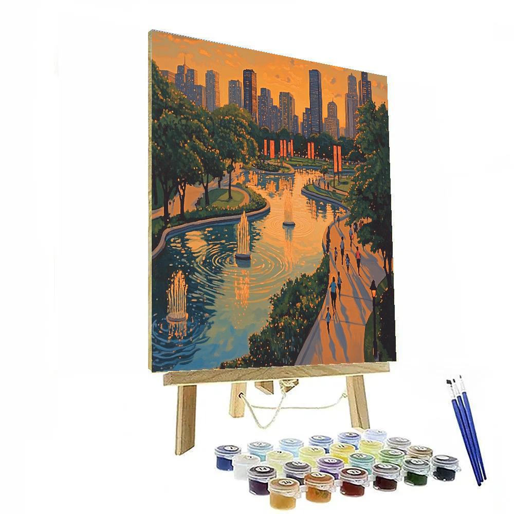 Centennial Olympic Park Skyline View Atlanta United States painting number kit
