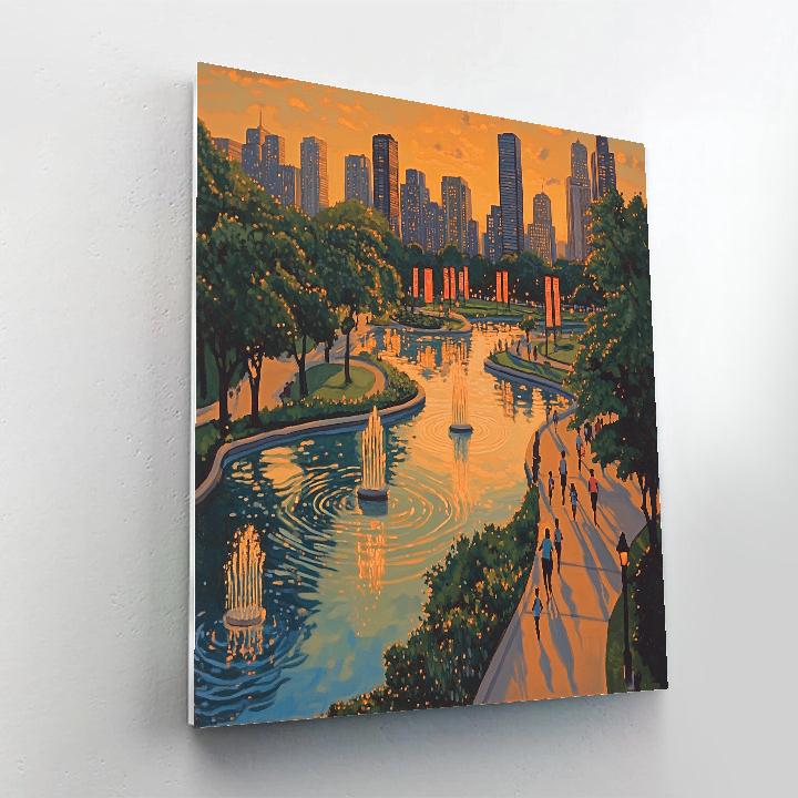 Centennial Olympic Park Skyline View Atlanta United States painting number kit