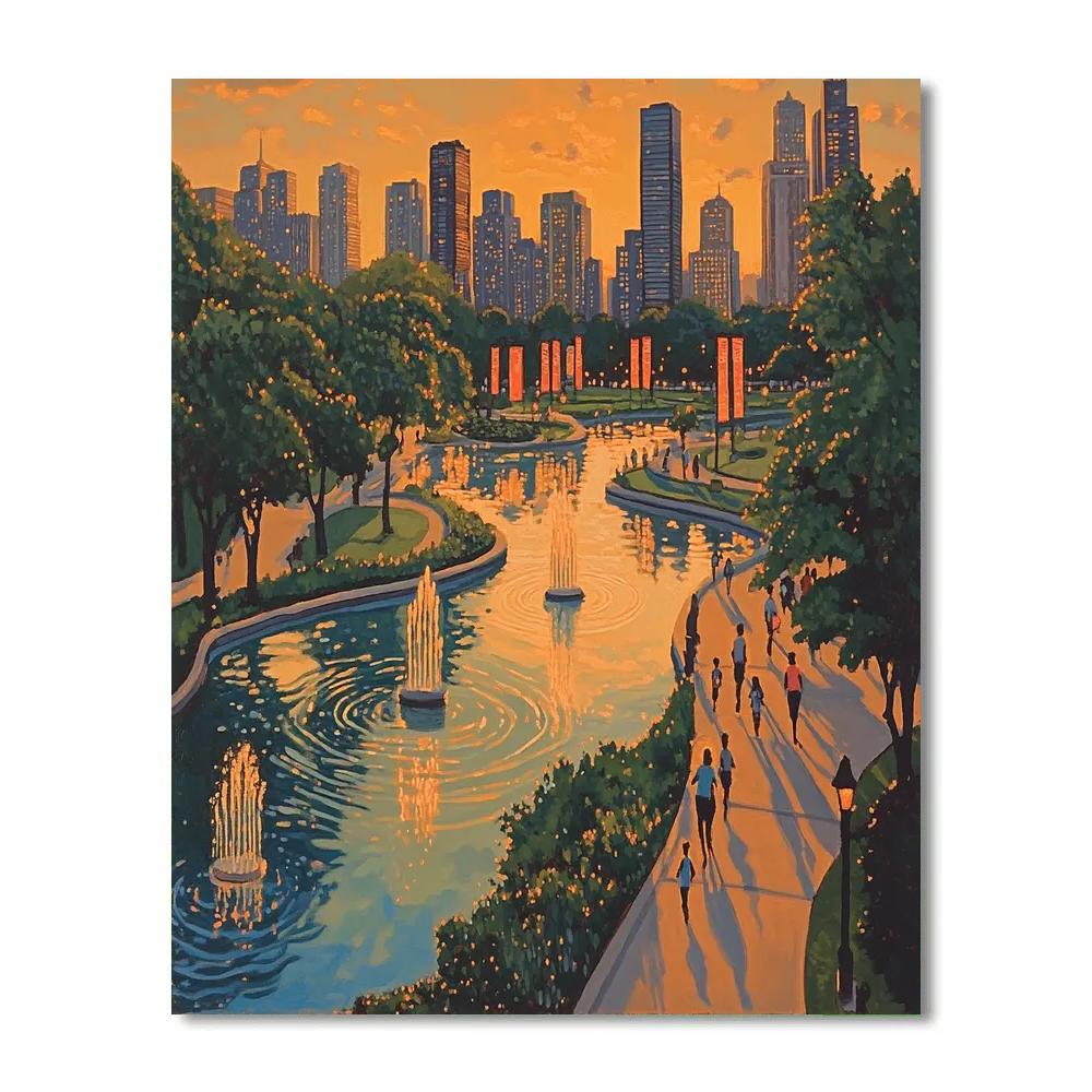 Centennial Olympic Park Skyline View Atlanta United States painting number kit