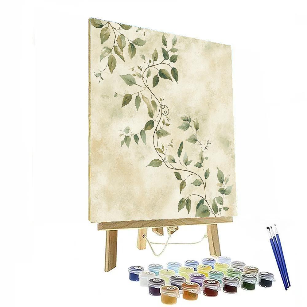 Leonardo Da Vinci Inspired Botanical Spiral Study paint by numbers