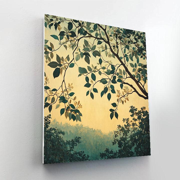 Leonardo Da Vinci Inspired Twilight Forest Canopy DIY paint by numbers