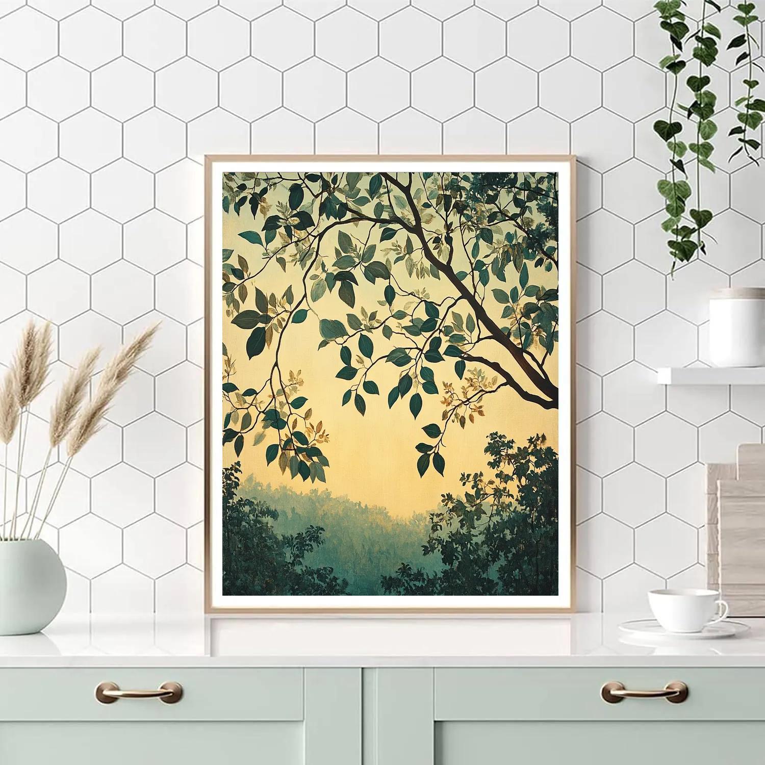 Leonardo Da Vinci Inspired Twilight Forest Canopy DIY paint by numbers