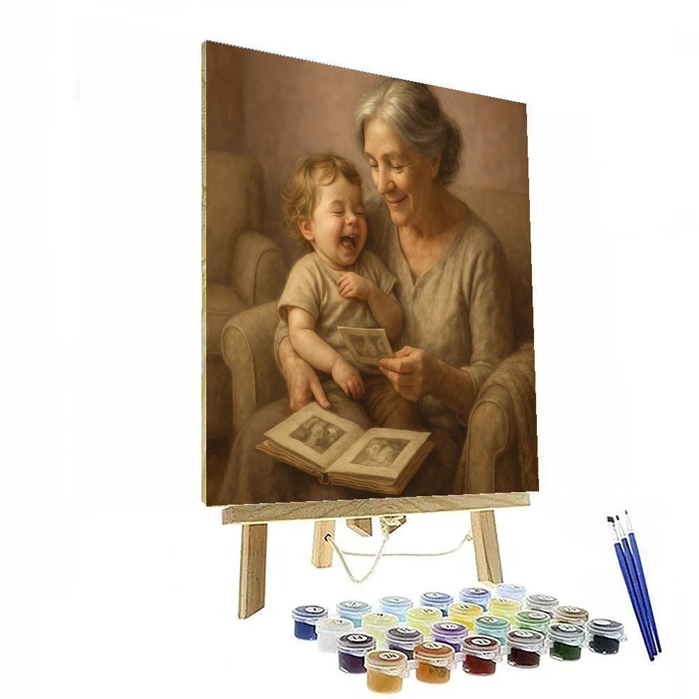 Grandmother And Child Portrait painting number kit