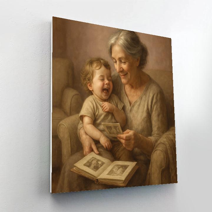 Grandmother And Child Portrait painting number kit