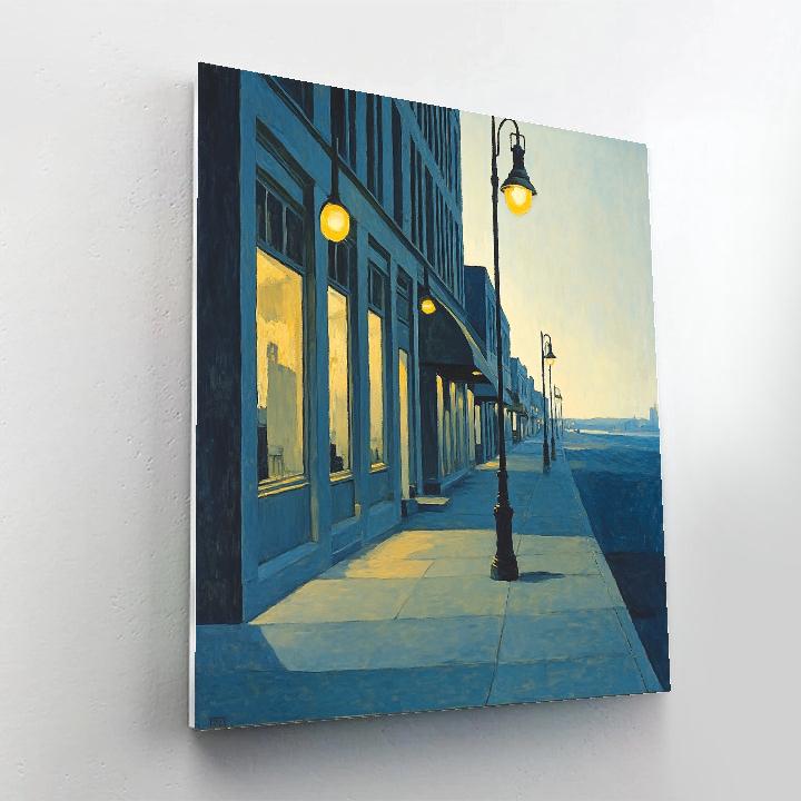 Edward Hopper Inspired Lonely City Street DIY paint by numbers