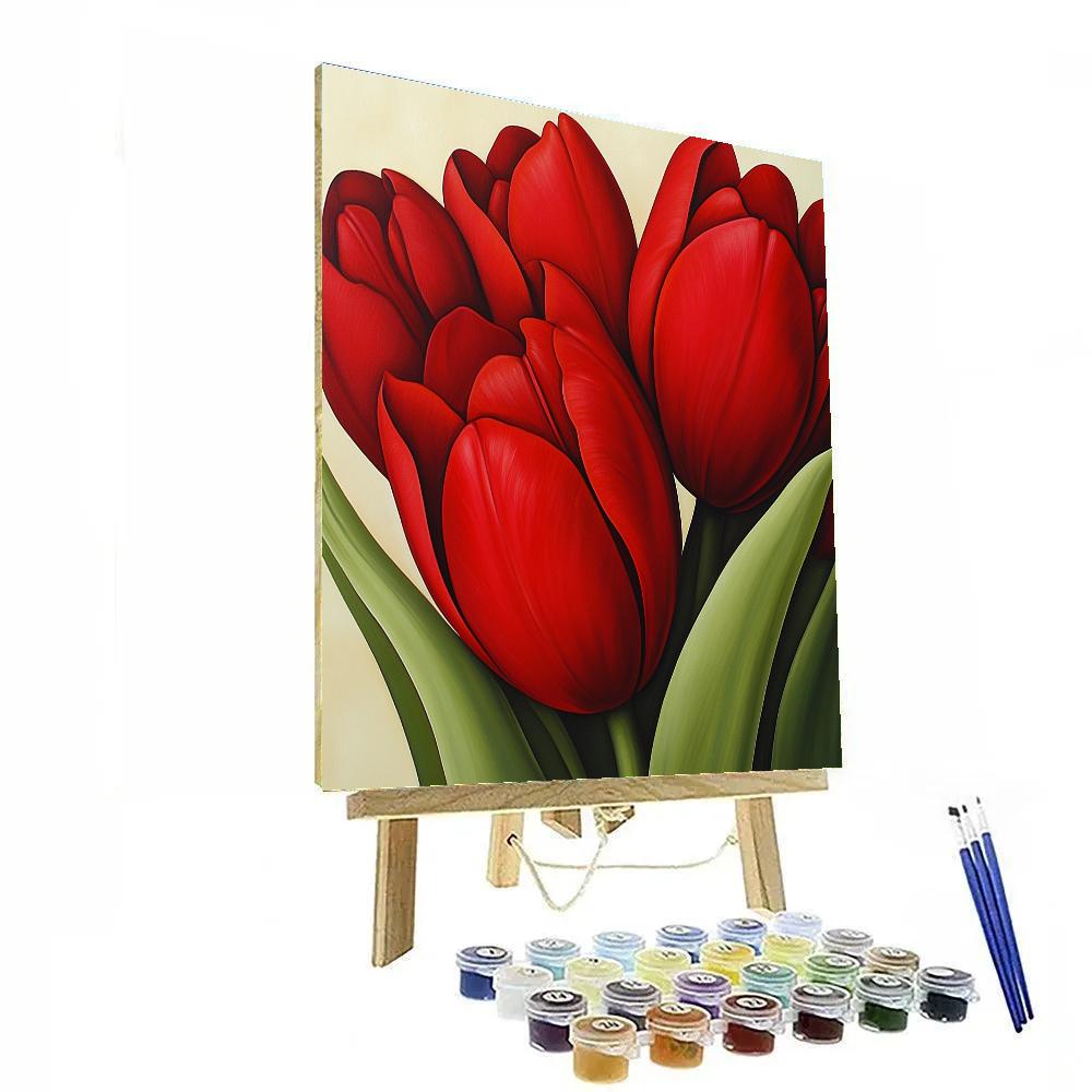 Georgia OKeeffe Inspired Red Tulips Numbered painting kits