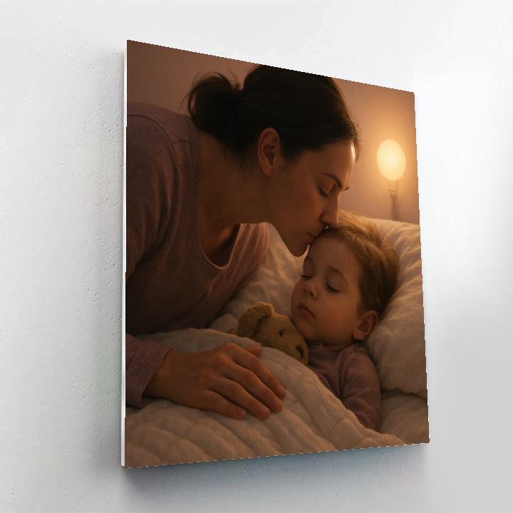 Bedtime Kiss Goodnight Number painting