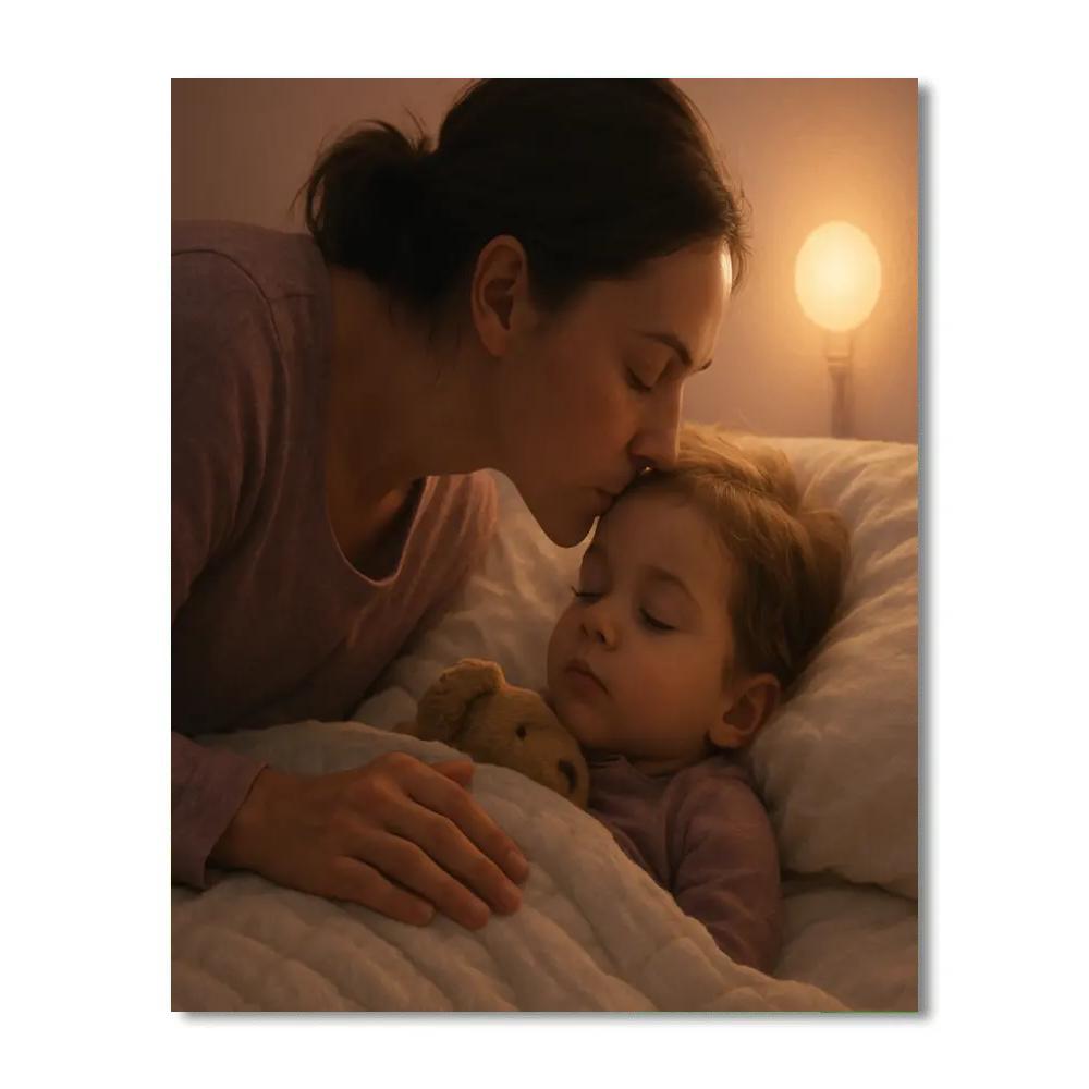 Bedtime Kiss Goodnight Number painting