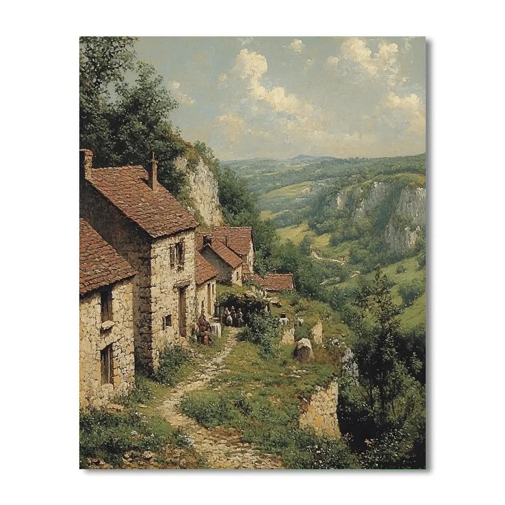 Gustave Courbet Inspired Rustic Village Paint by numbers kits