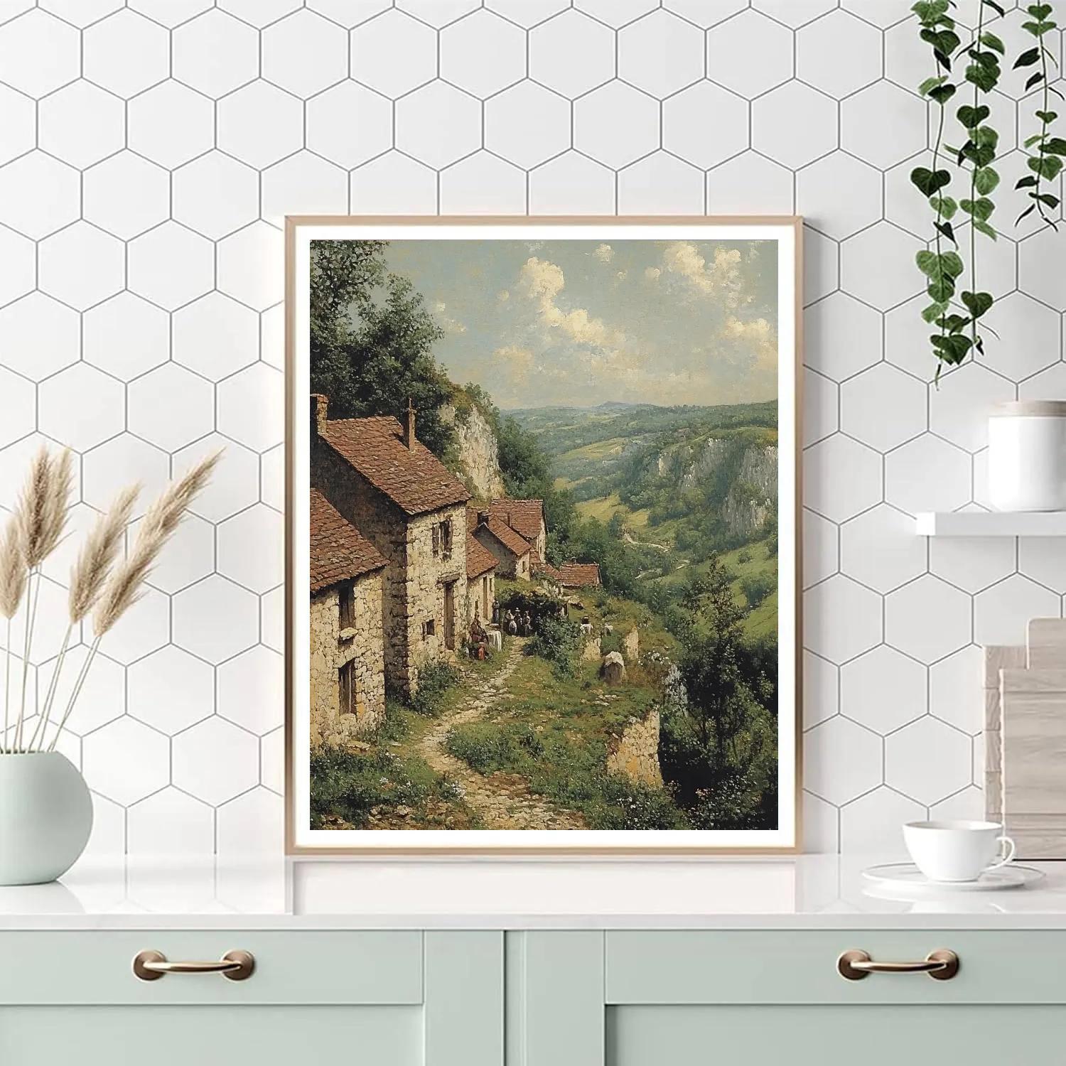 Gustave Courbet Inspired Rustic Village Paint by numbers kits